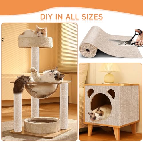 Qpets® Cat Scratch Pad Scratching for Cats Wall Scratcher Mat Cuttable Adhesive Pet for Cabinet Couch Floor 40x100cm 2PCS Qpets® Cat Scratch Pad Scratching for Cats Wall Scratcher Mat Cuttable Adhesive Pet for Cabinet Couch Floor 40x100cm 2PCS